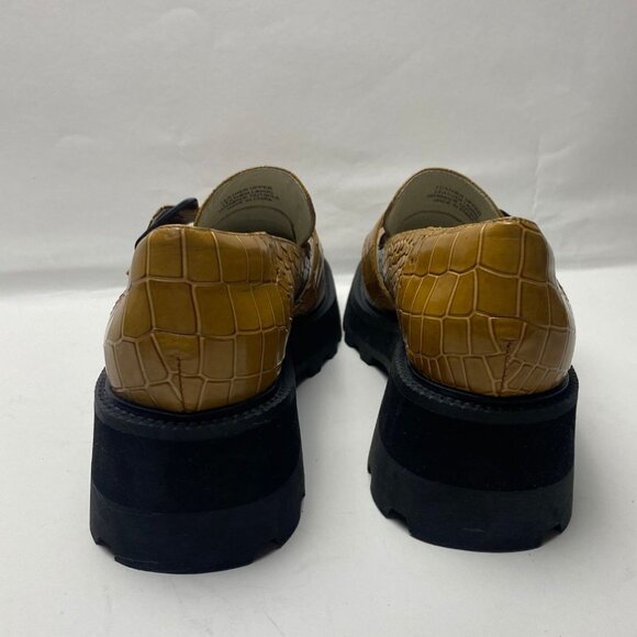 INTENTIONALLY BLANK Toronto Croc Embossed Loafer In Tan Size 6 - Picture 3 of 7